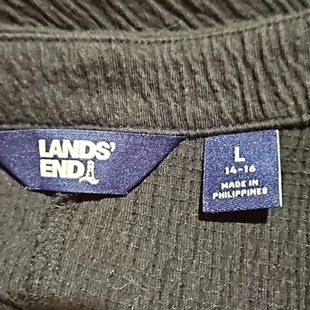 Lands End | Black Cotton Spandex Midi Dress - Picture 5 of 8